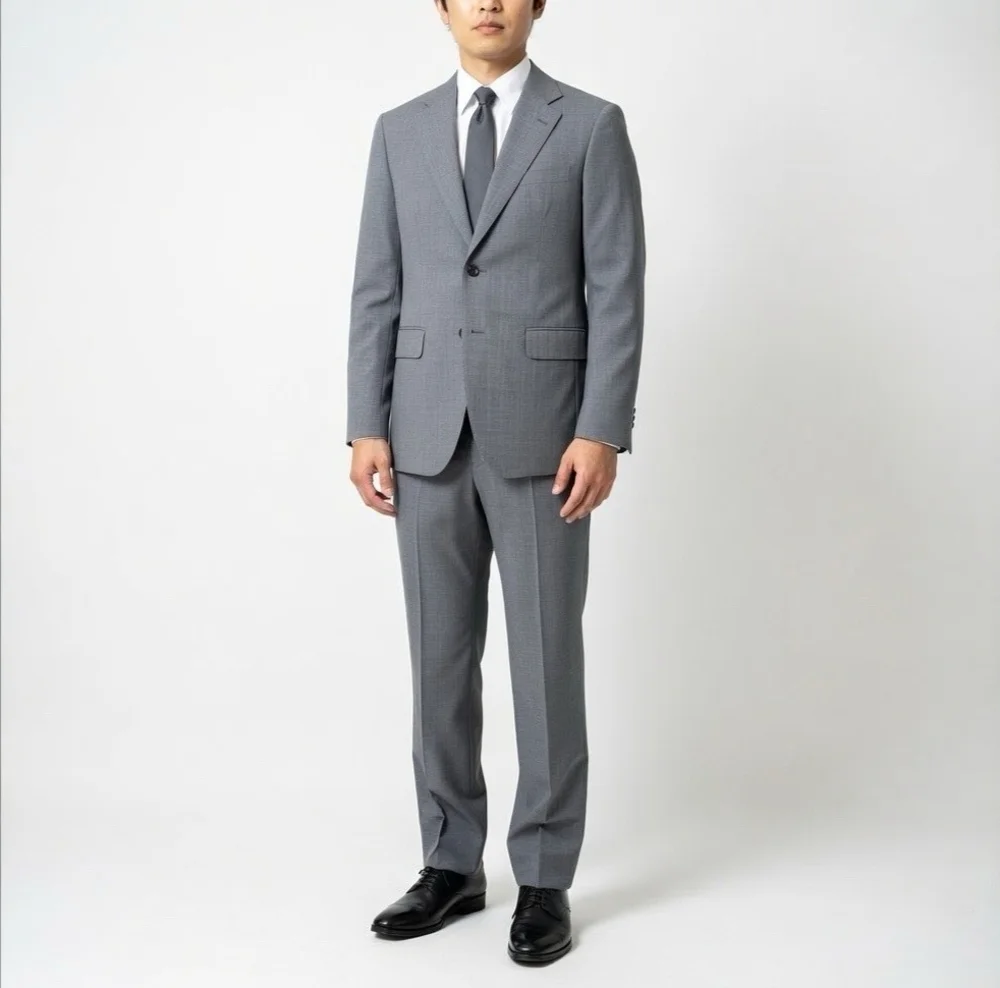 John Williams Men's Classic Fit Suit Jacket & Pants Set L Grey Wool Blend EXC